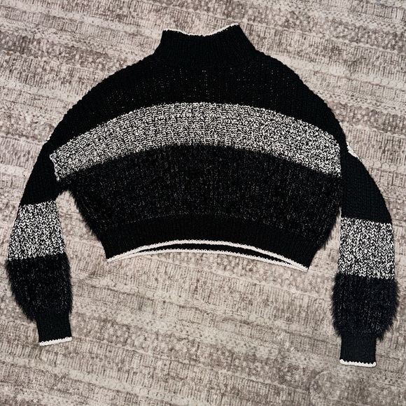 Free People Sunbrite Mock Neck Sweater in Cool Night Combo - Picture 4 of 4